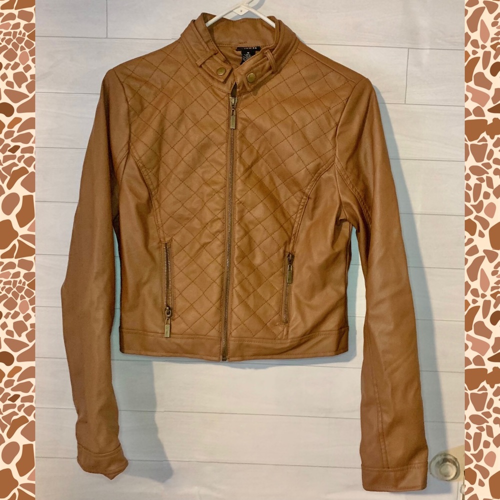 rue21 Dark Camel Color Polyurethane Jacket